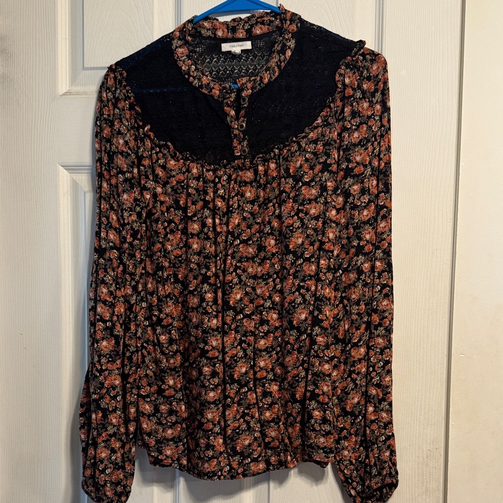 Floral Black Women's Top